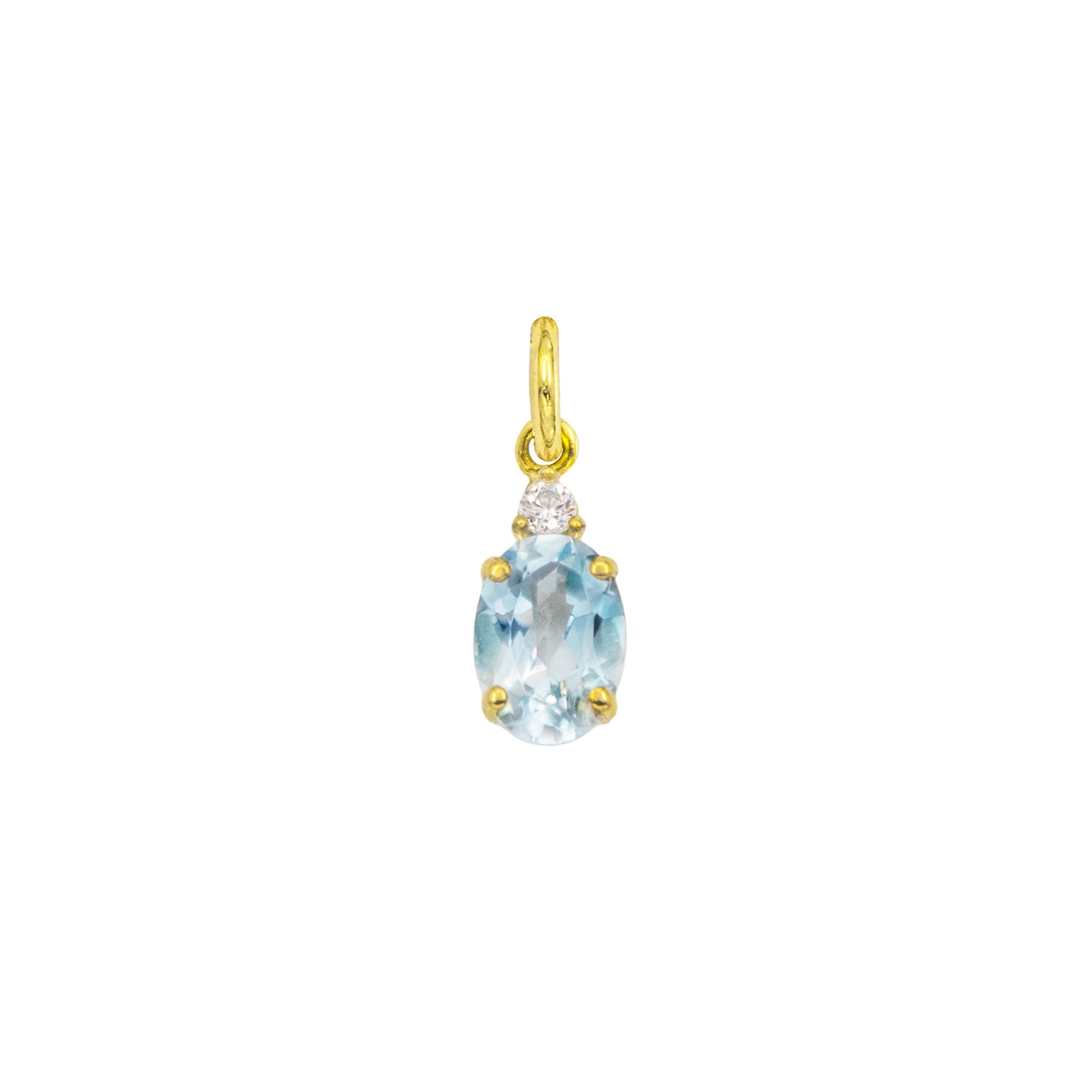 Charm Acquamarina in Oro e Zirconi