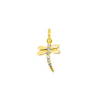 Gold Dragonfly Charm with Zirconia in yellow gold | Facco Gioielli