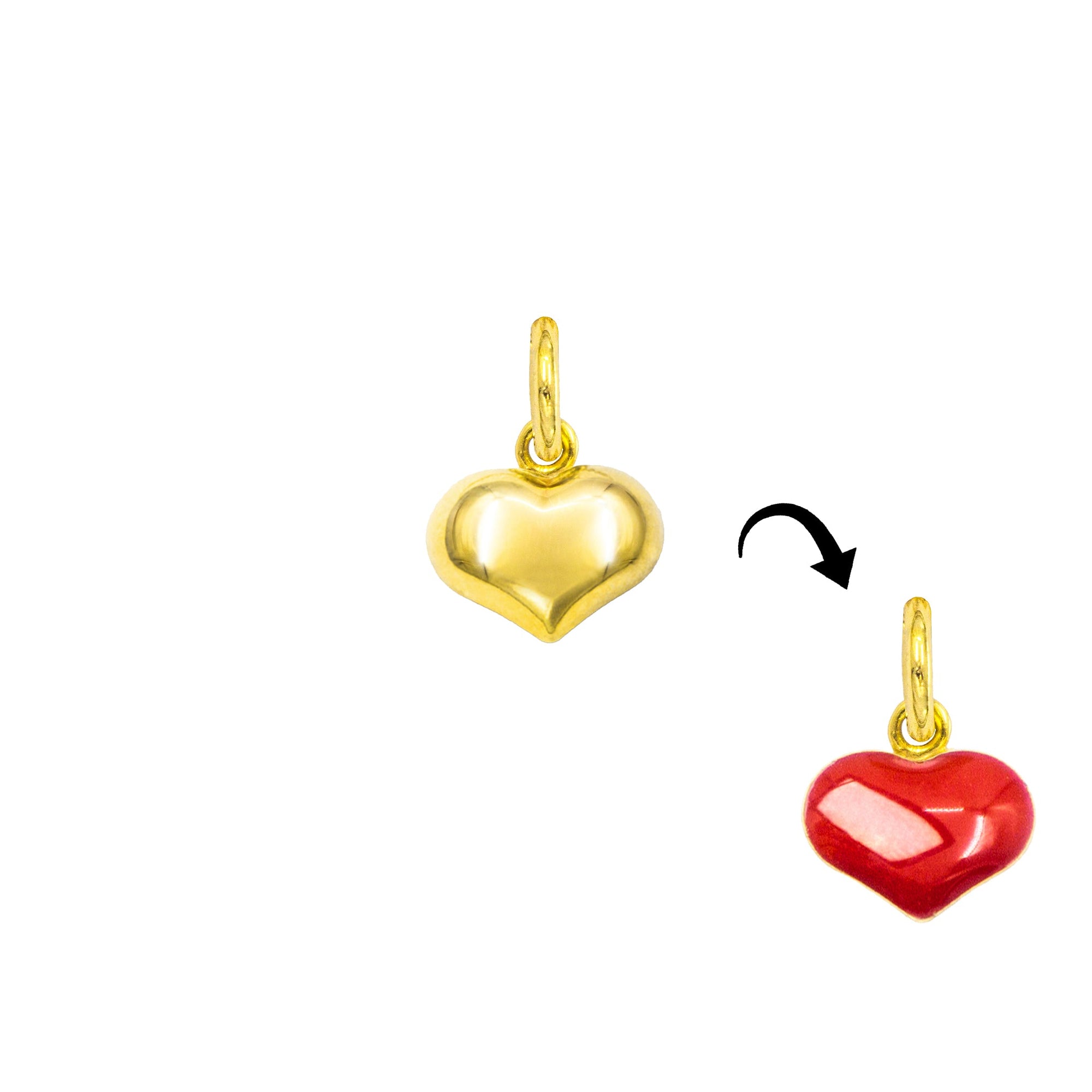 Charm Cuore in Oro e Smalto Rosso
