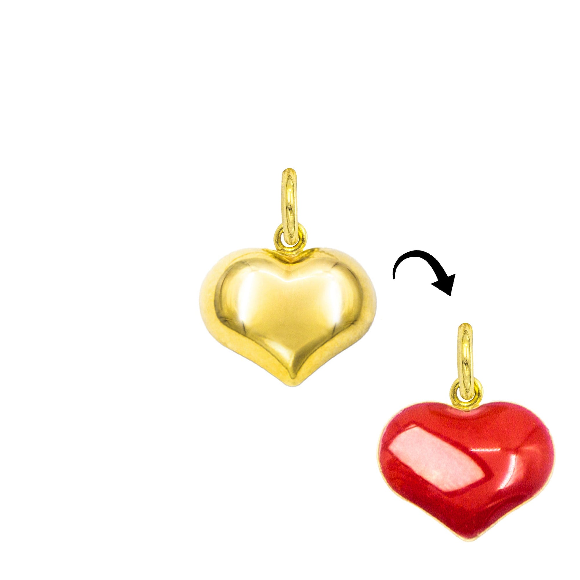 Charm Cuore in Oro e Smalto Rosso