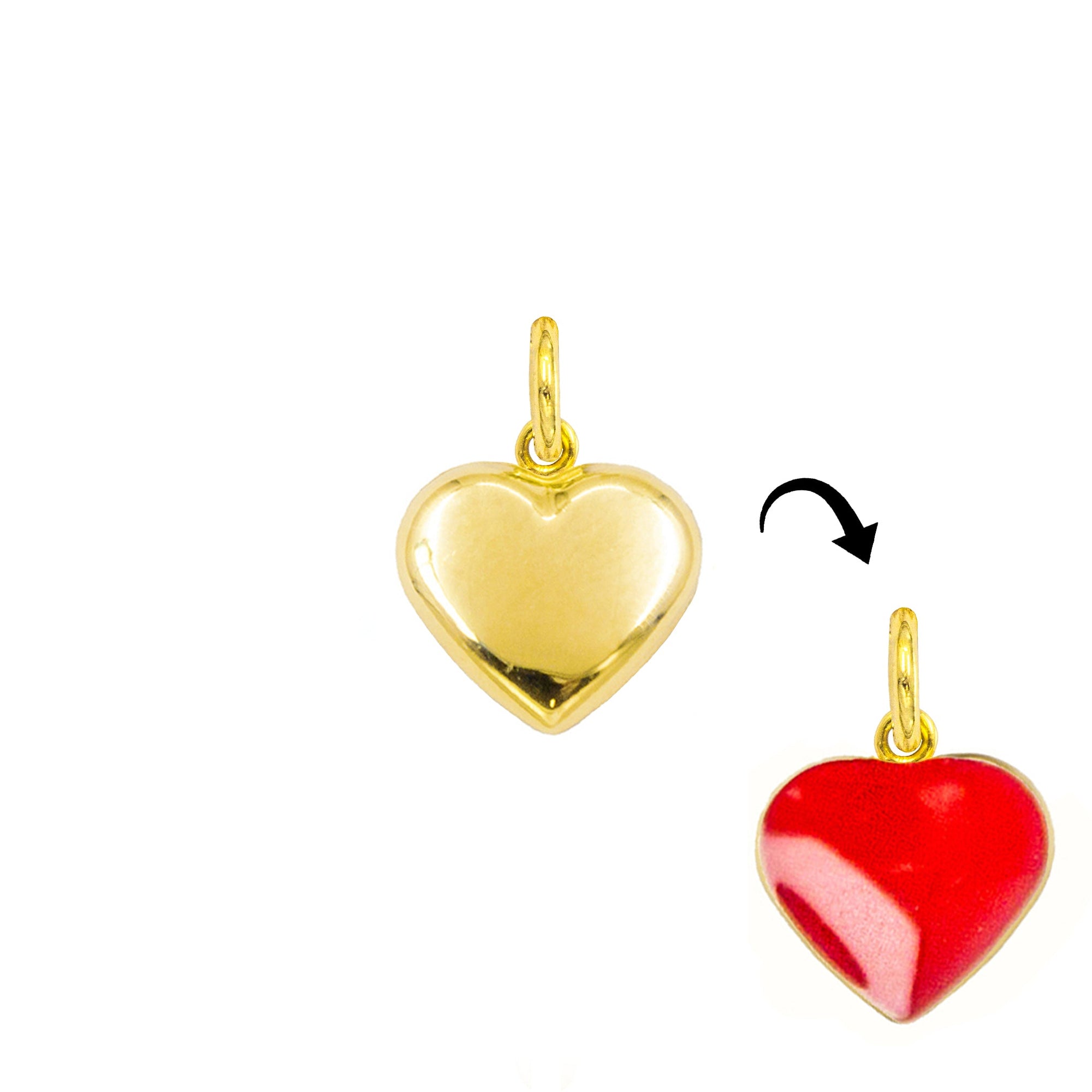 Charm Cuore in Oro e Smalto Rosso