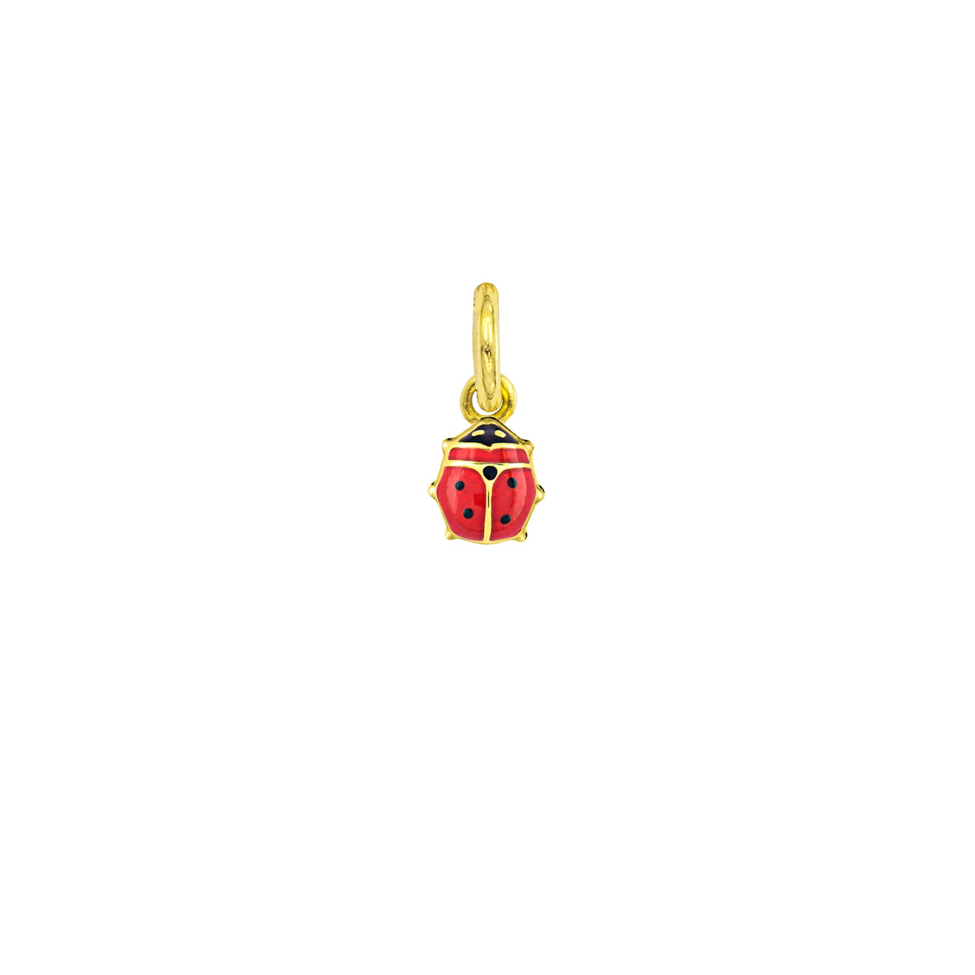 Charm Coccinella in Oro e Smalto Rosso