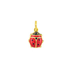 Gold Ladybird Charm with Red Enamel in yellow gold | Facco Gioielli