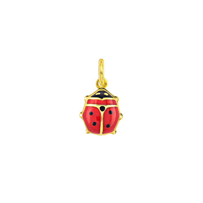 Charm Coccinella in Oro e Smalto Rosso