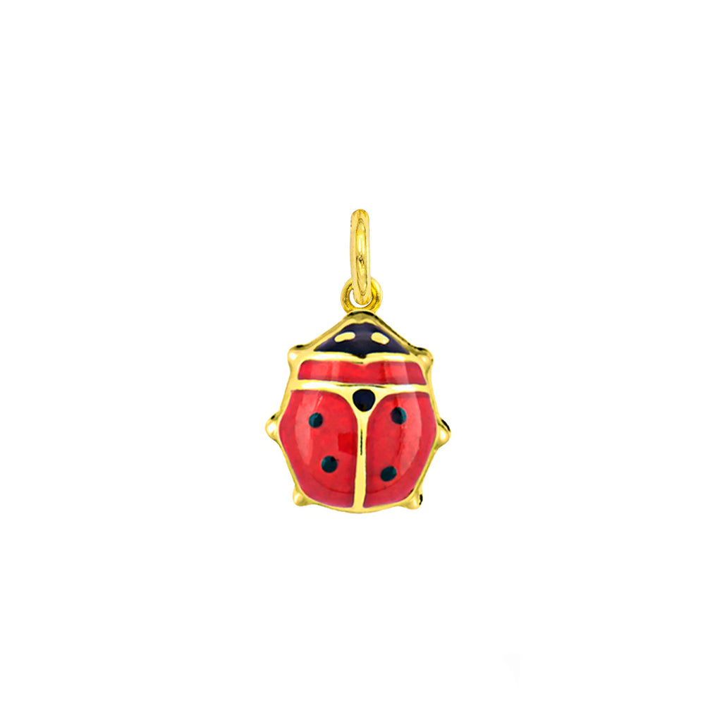 Gold Ladybird Charm with Red Enamel in yellow gold | Facco Gioielli