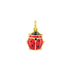 Gold Ladybird Charm with Red Enamel in yellow gold | Facco Gioielli