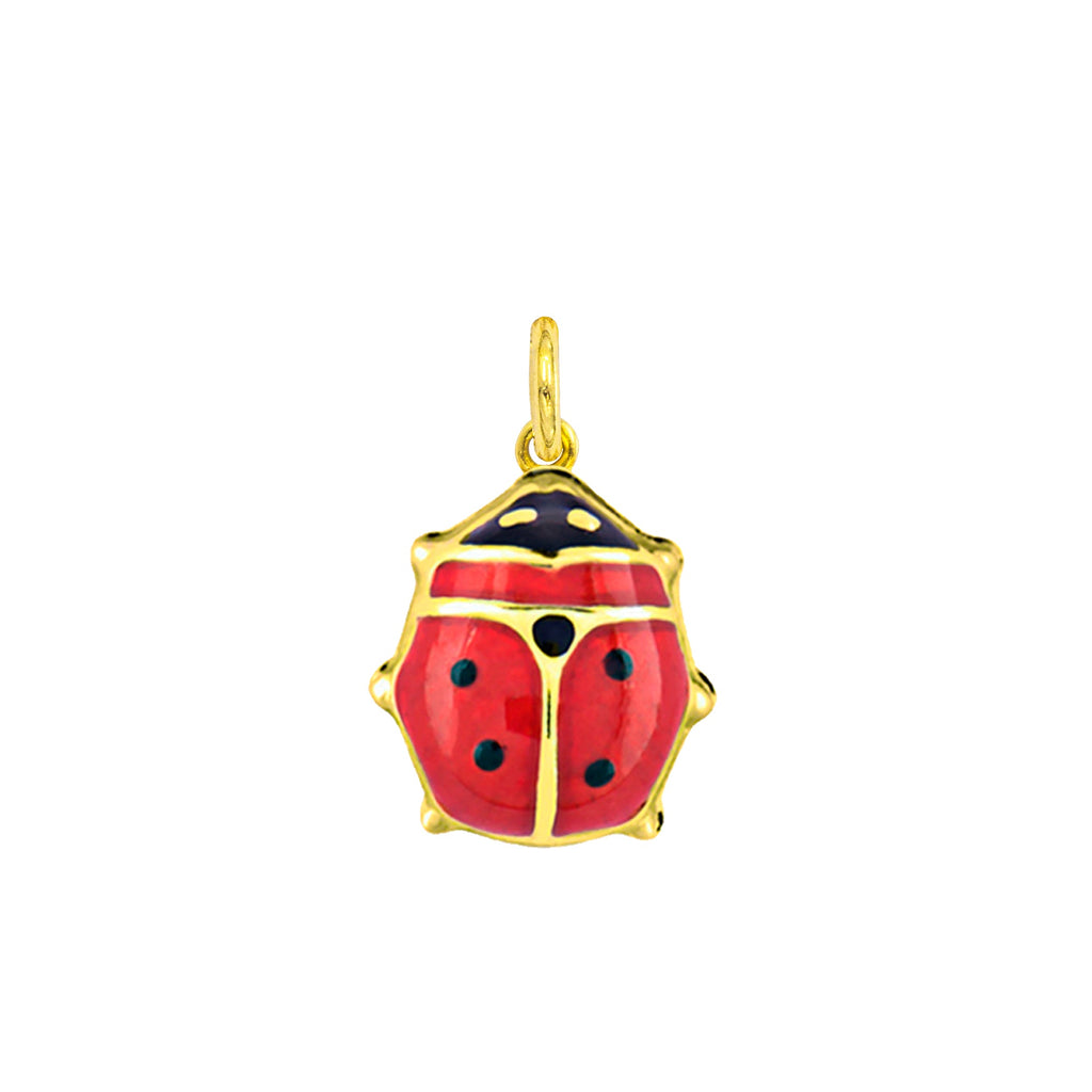 Gold Ladybird Charm with Red Enamel in yellow gold | Facco Gioielli