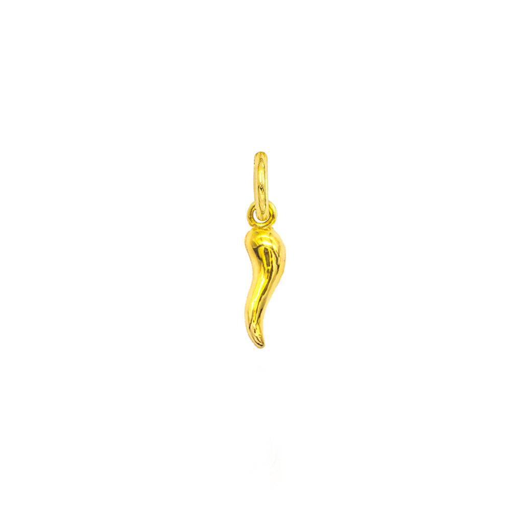 Gold Italian Lucky Horn Charm in yellow gold | Facco Gioielli