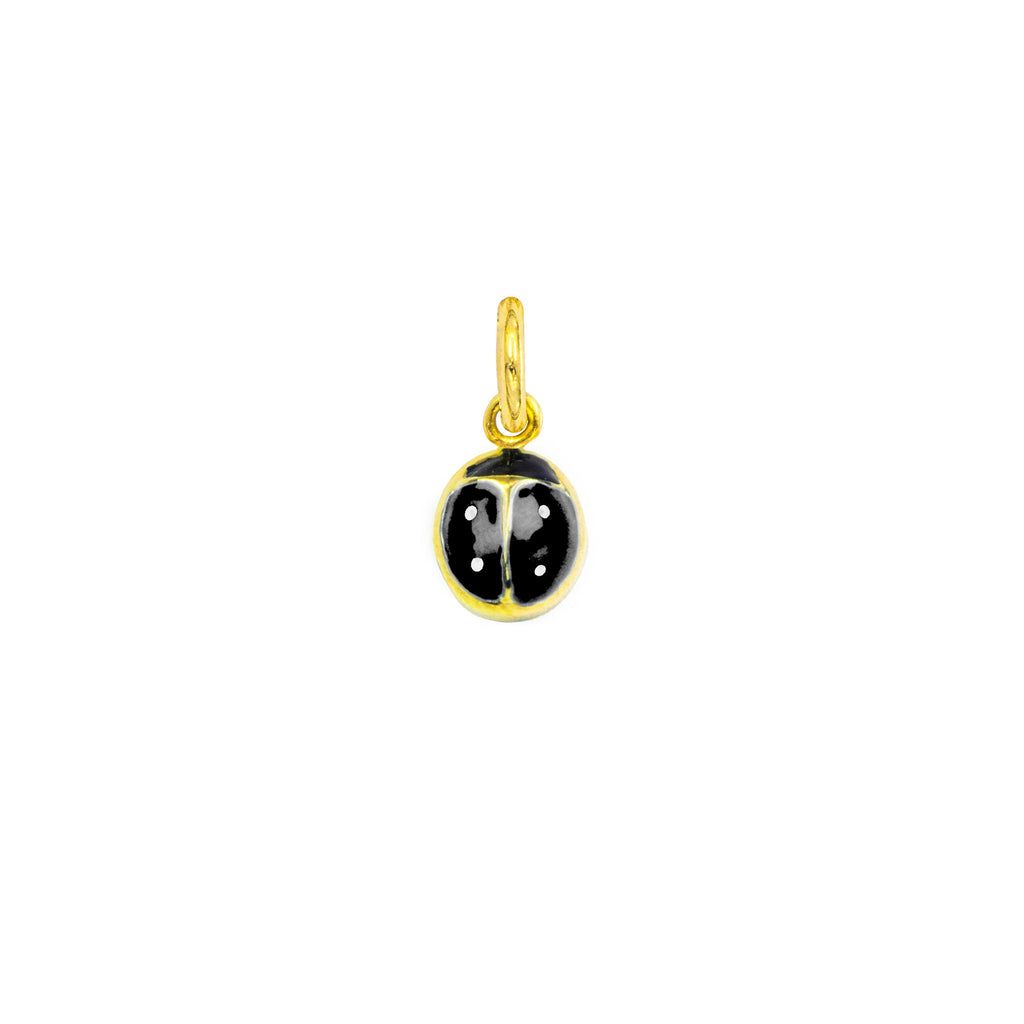 Gold Ladybird Charm e Smalto Nero in yellow gold | Facco Gioielli