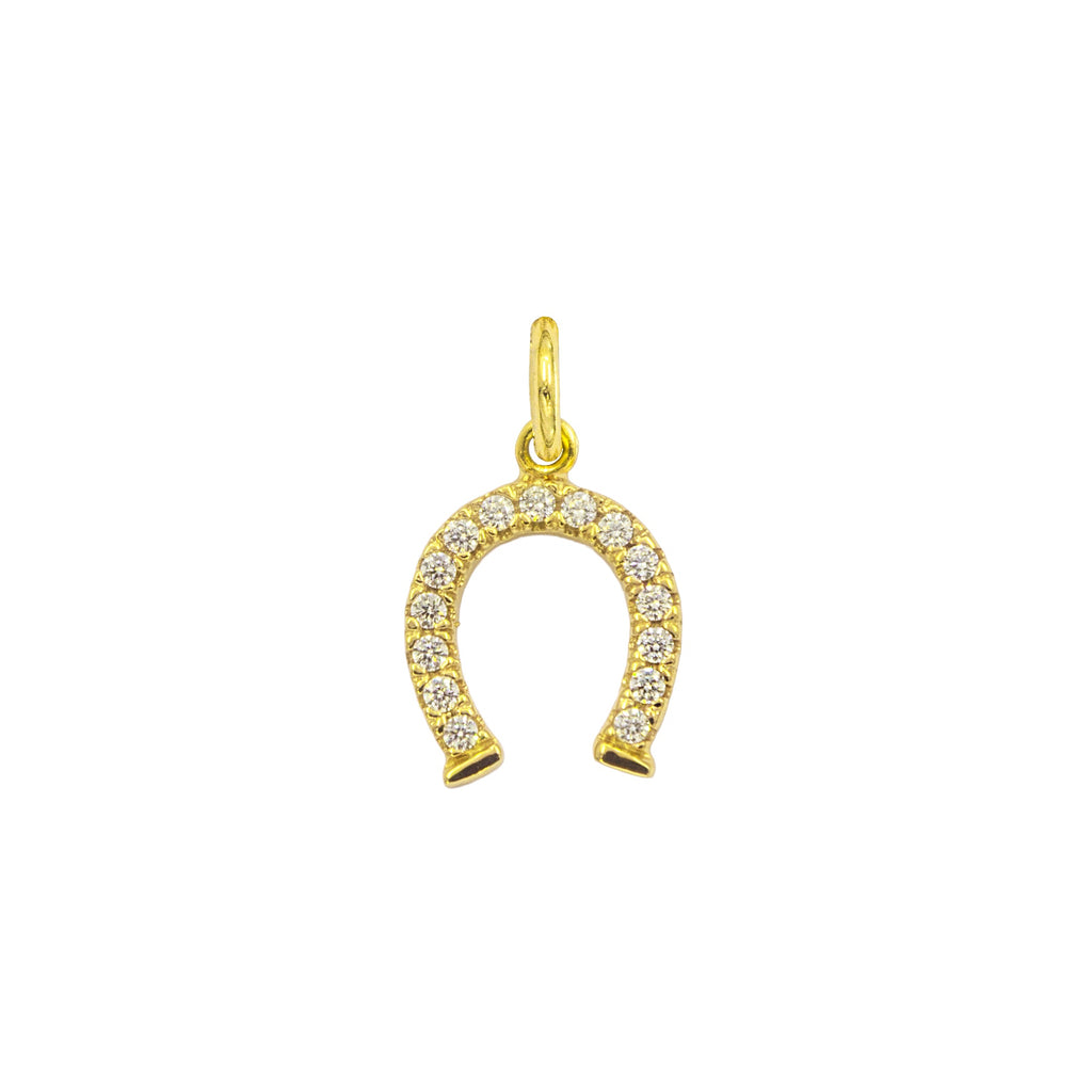 Charm Ferro di Cavallo in Oro e Zirconi in Oro giallo | Facco Gioielli