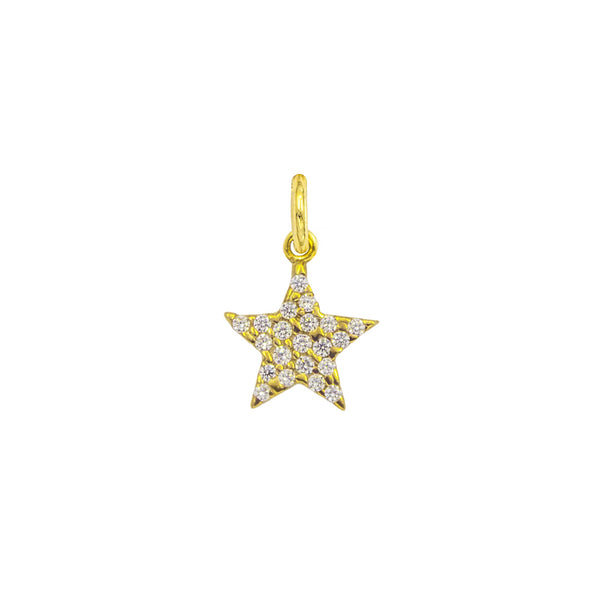 Gold Star Charm with Zirconia