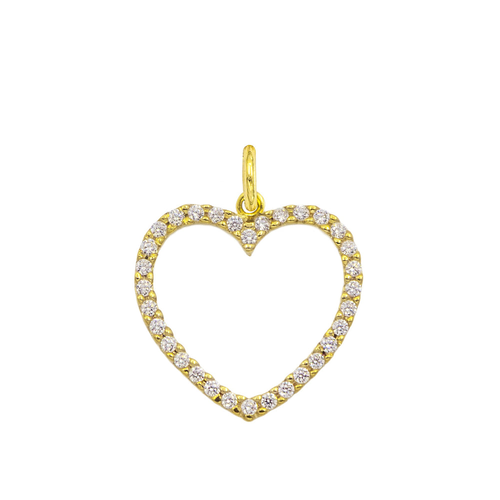 Charm Cuore in Oro e Zirconi in oro giallo | Facco Gioielli