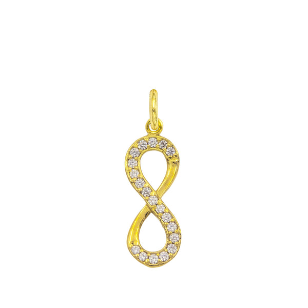 Gold Infinity Charm with Zirconia