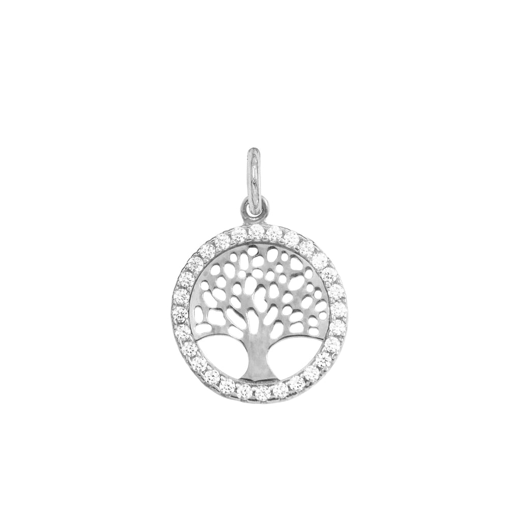Charm Albero della Vita in Oro e Zirconi in oro bianco | Facco Gioielli