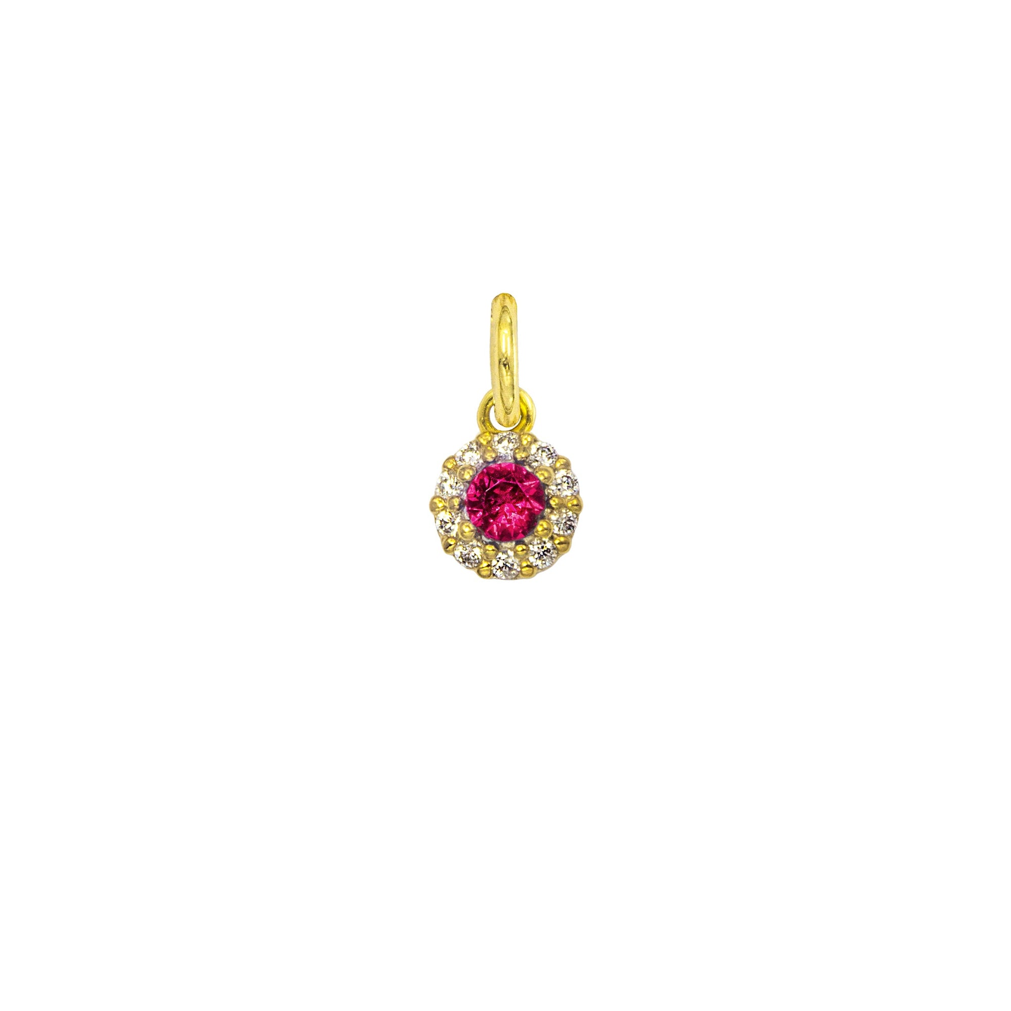 Charm Rubino in Oro e Zirconi