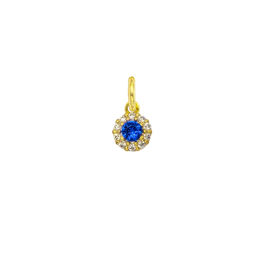 Charm Zaffiro in Oro e Zirconi in oro giallo | Facco Gioielli
