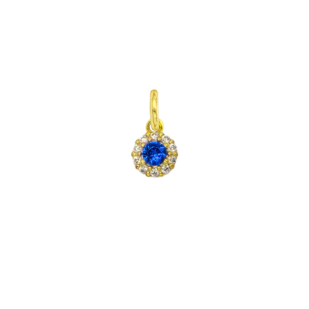 Charm Zaffiro in Oro e Zirconi in oro giallo | Facco Gioielli