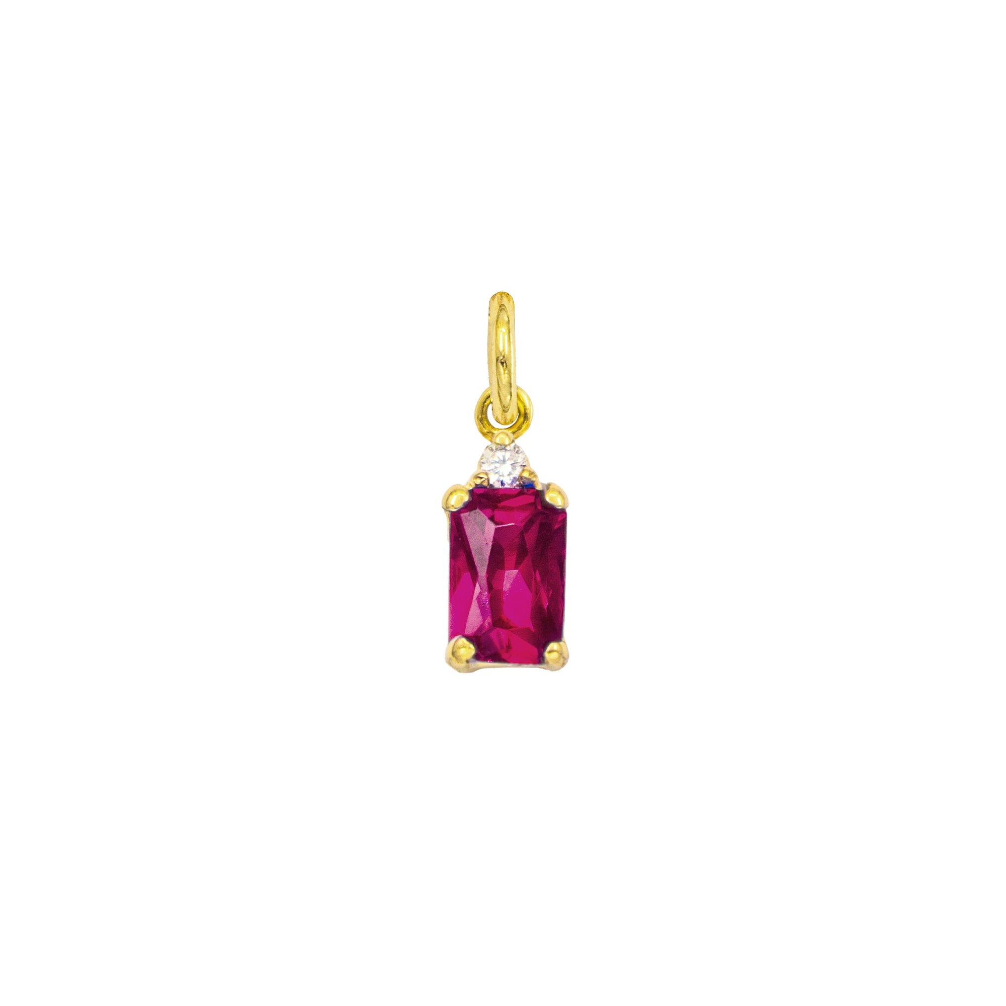 Charm Rubino in Oro e Zirconi