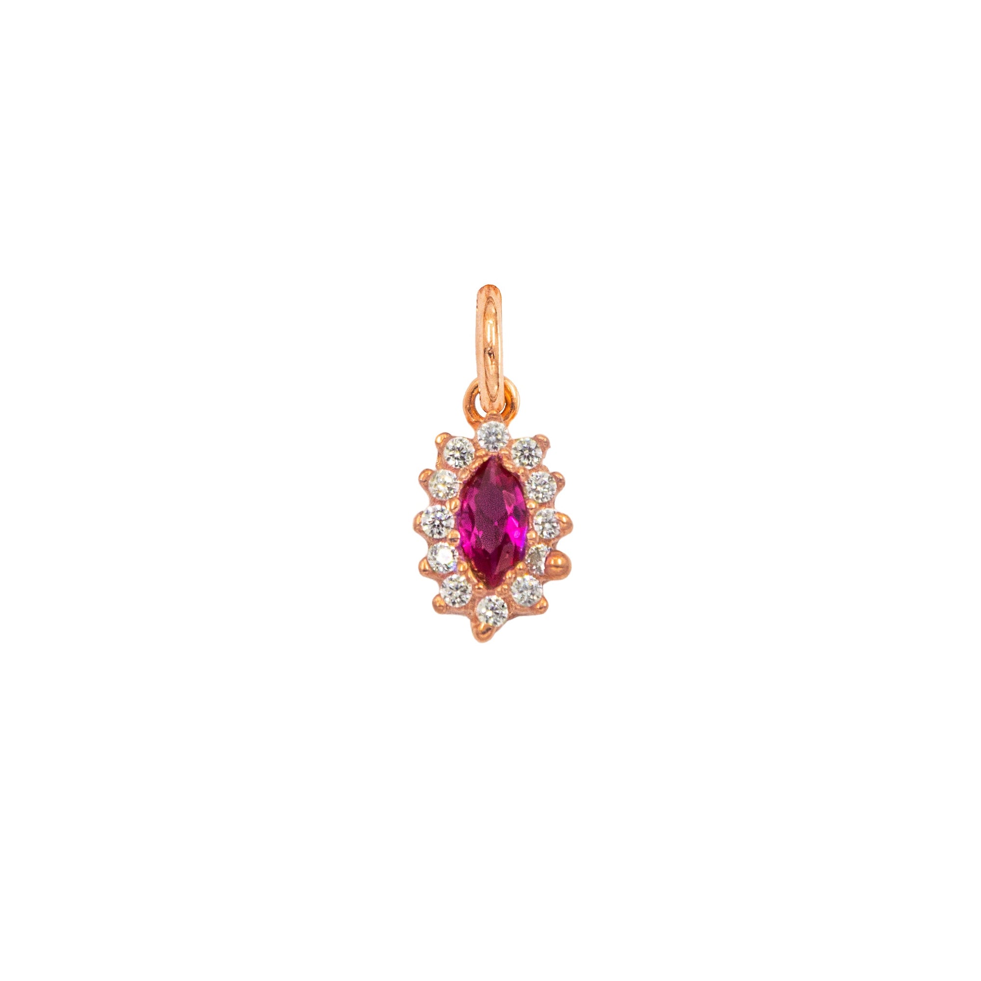 Charm Rubino in Oro e Zirconi
