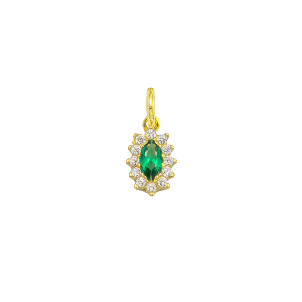 Charm Smeraldo in Oro e Zirconi in oro giallo | Facco Gioielli