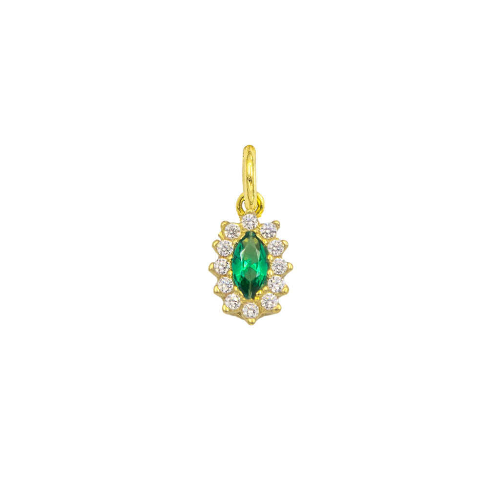 Charm Smeraldo in Oro e Zirconi in oro giallo | Facco Gioielli