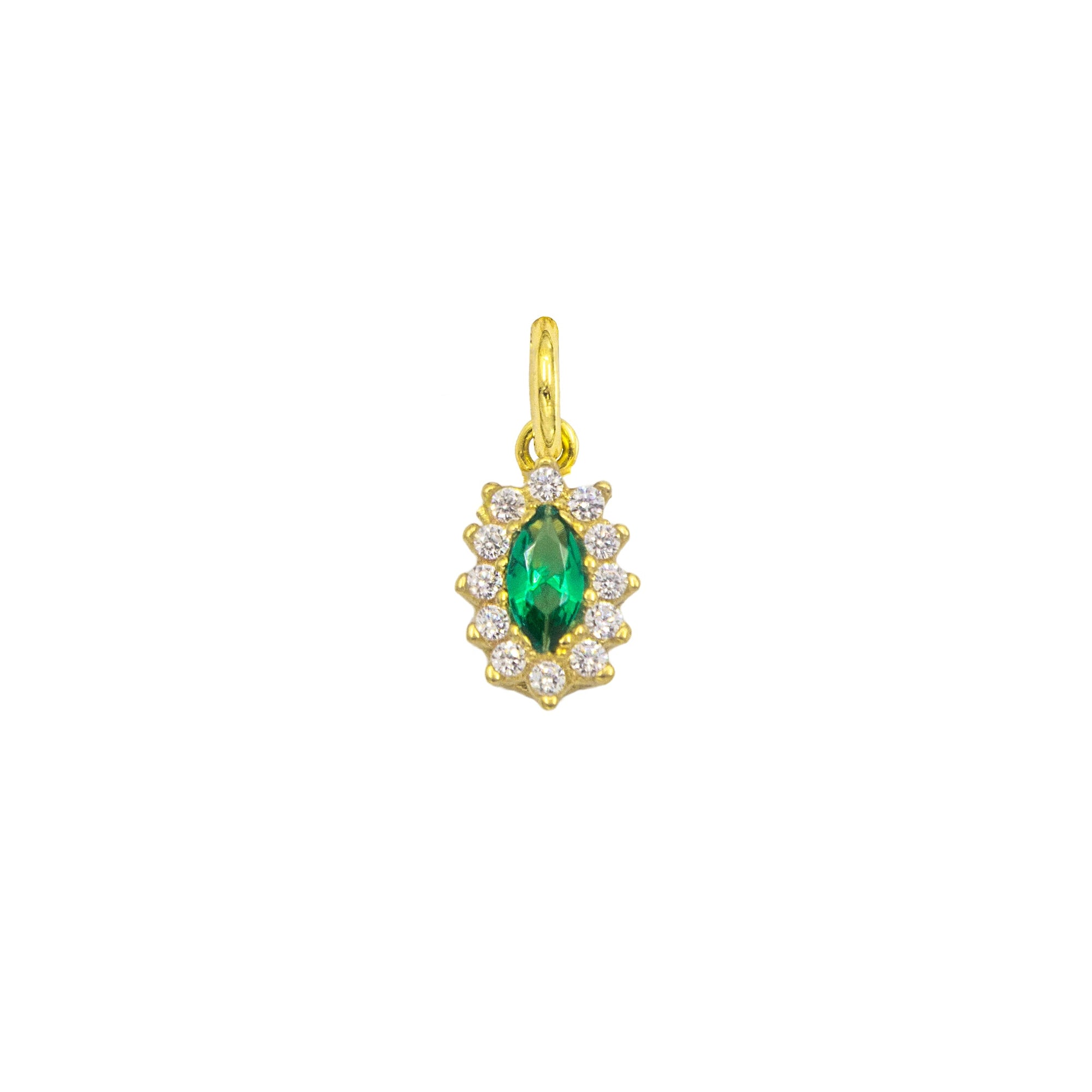 Charm Smeraldo in Oro e Zirconi