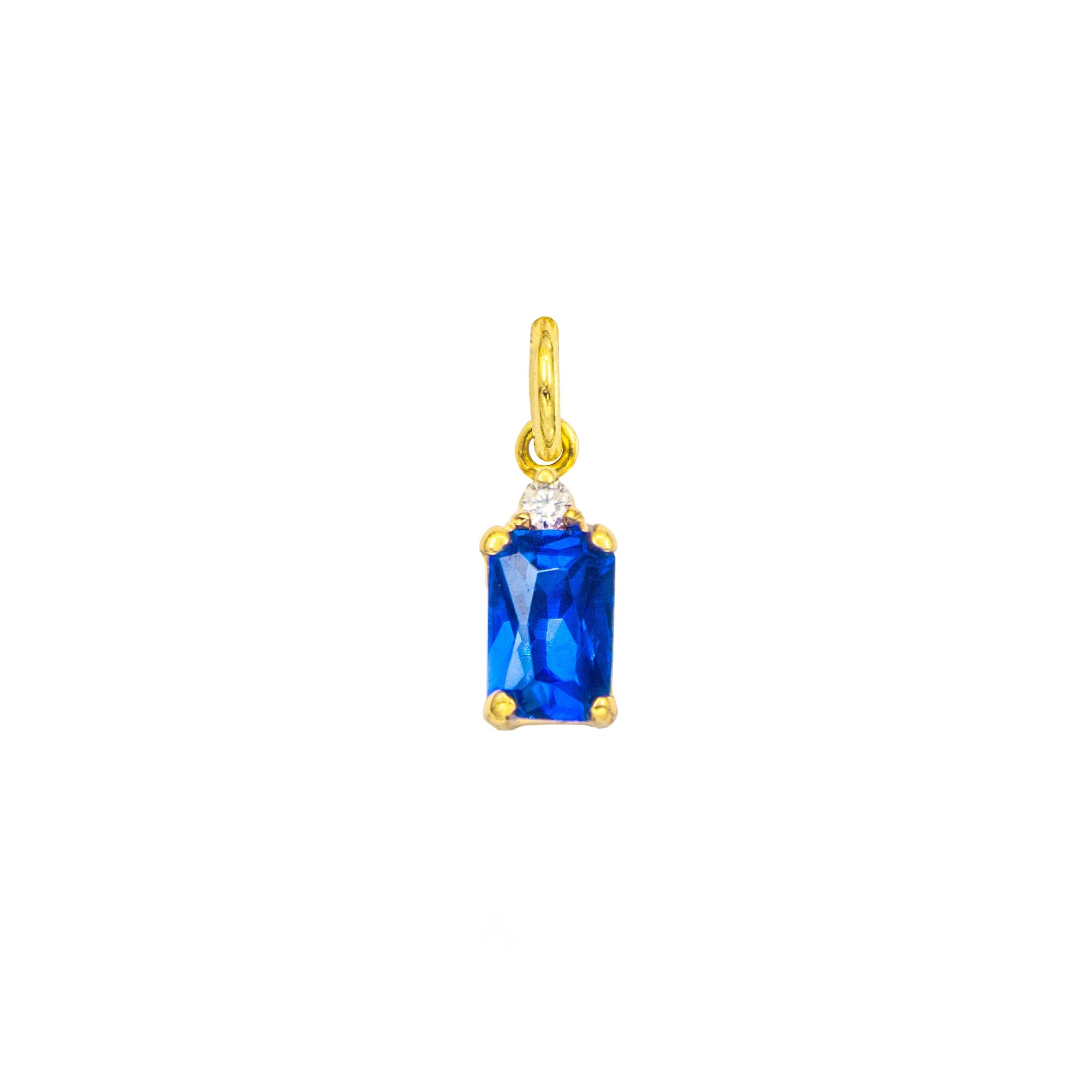 Charm Zaffiro in Oro e Zirconi