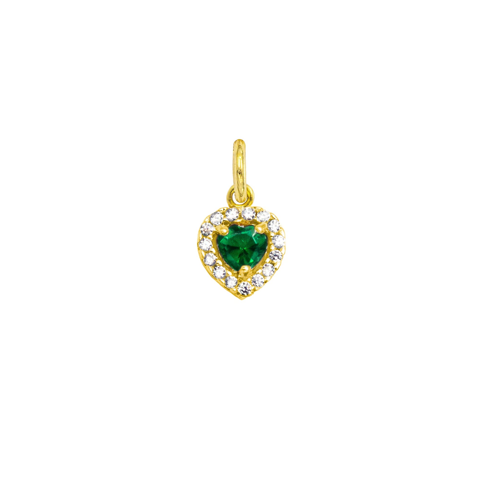 Charm Smeraldo in Oro e Zirconi