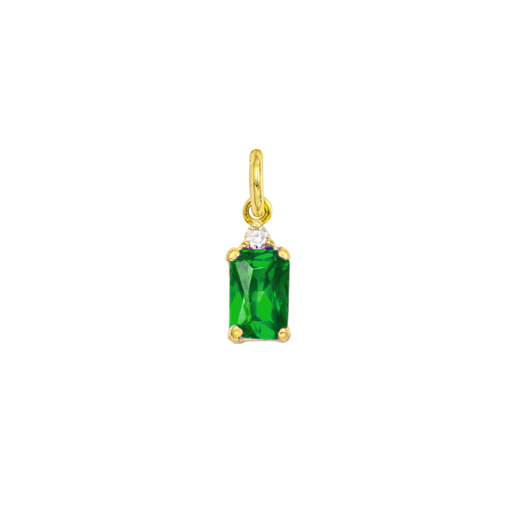 Charm Smeraldo in Oro e Zirconi in oro giallo | Facco Gioielli