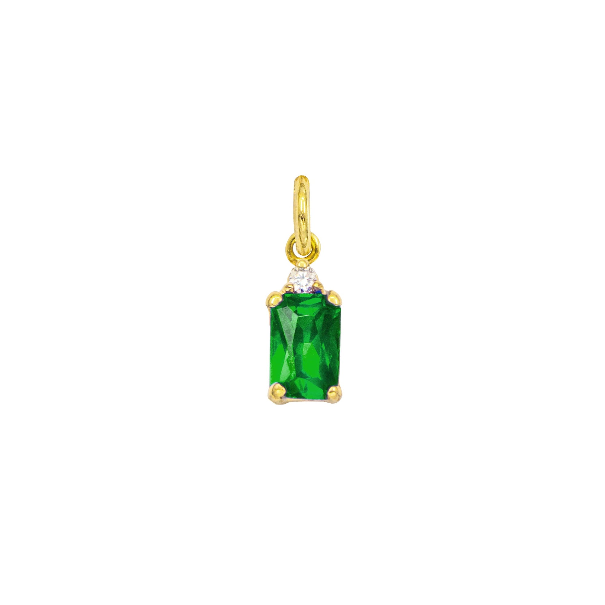 Charm Smeraldo in Oro e Zirconi