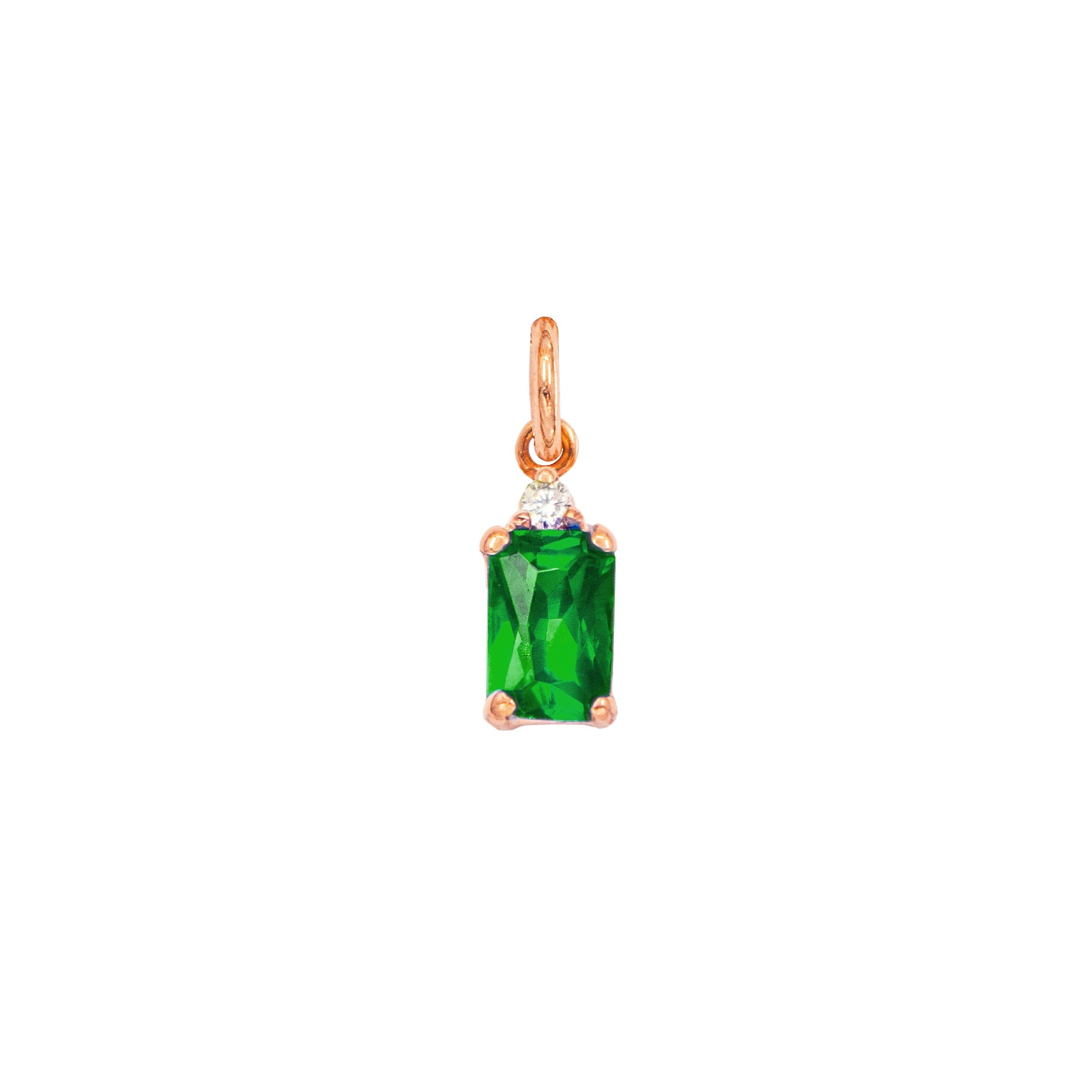 Charm Smeraldo in Oro e Zirconi