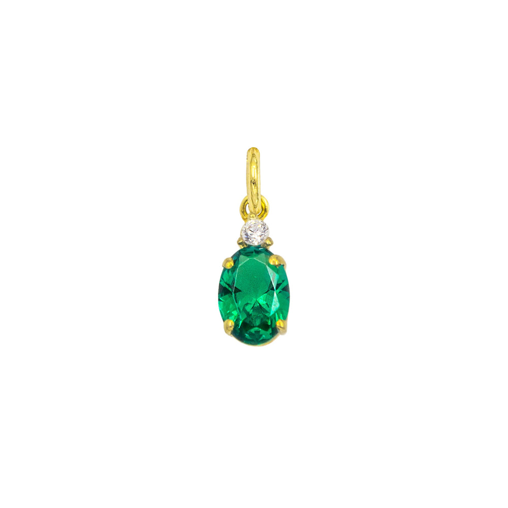 Charm Smeraldo in Oro e Zirconi in oro giallo | Facco Gioielli