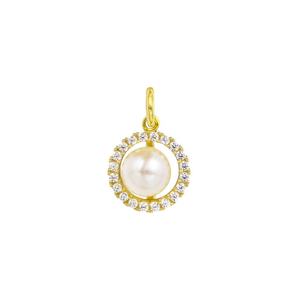 Charm Perla in Oro e Zirconi in oro giallo | Facco Gioielli