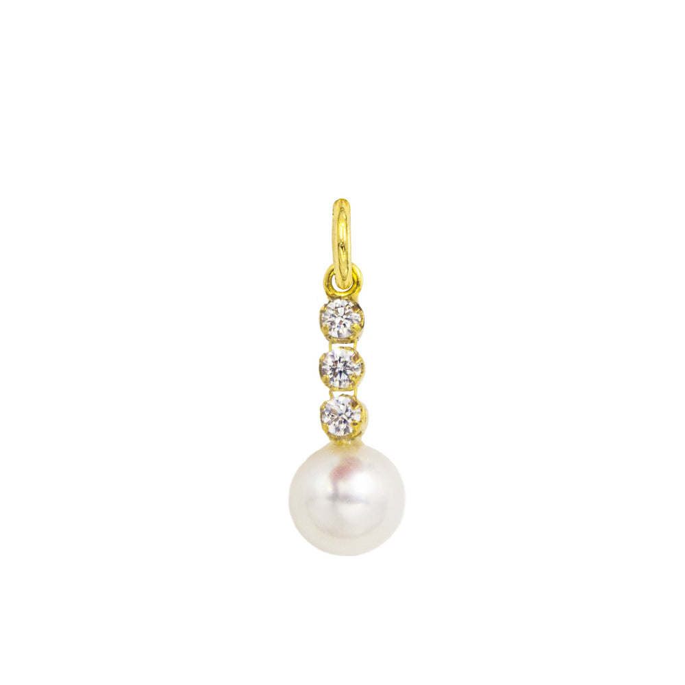 Charm Perla in Oro e Zirconi in oro giallo | Facco Gioielli