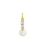 Gold Pearl Charm e Zirconi in yellow gold | Facco Gioielli