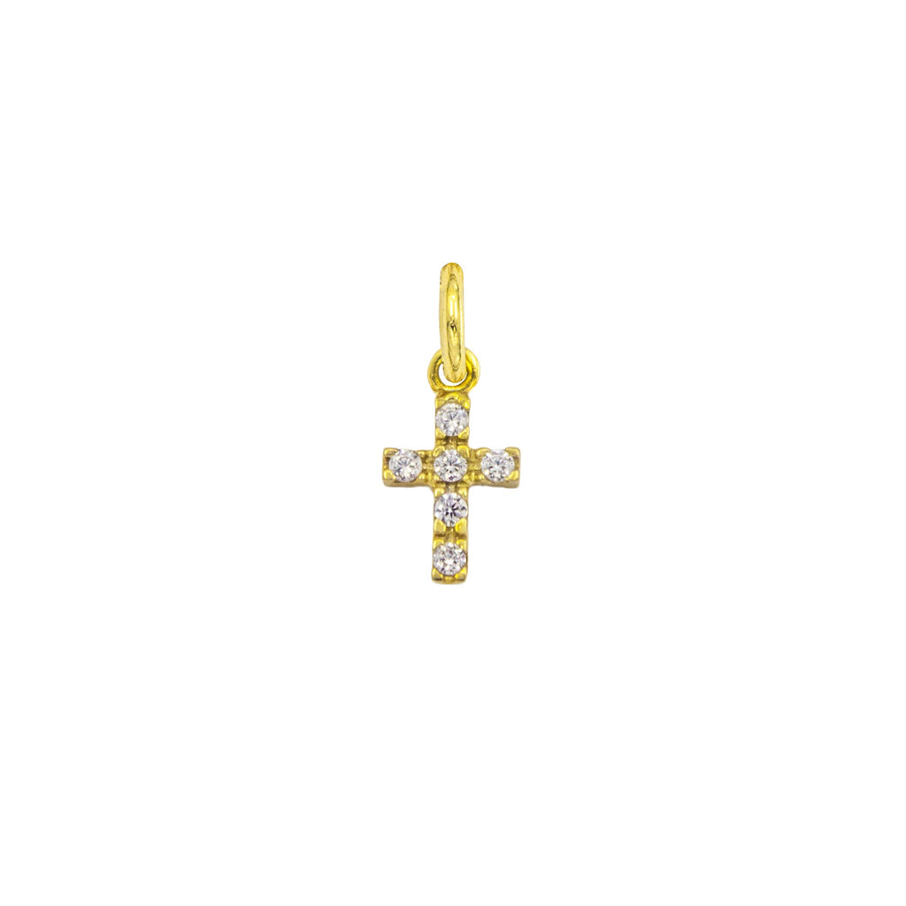 Charm Croce in Oro e Zirconi in oro giallo | Facco Gioielli