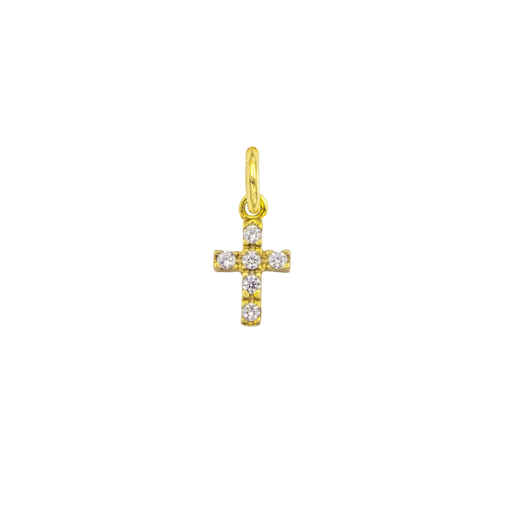 Charm Croce in Oro e Zirconi