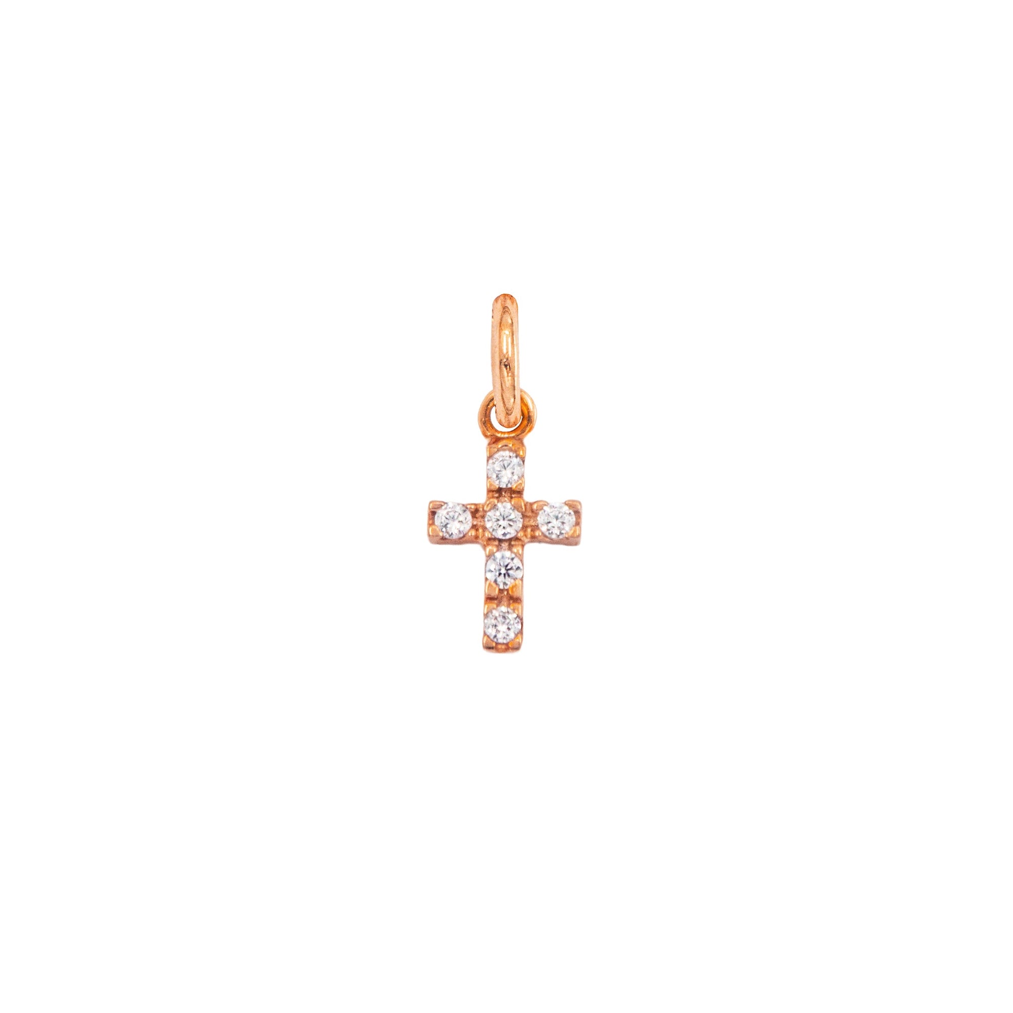 Charm Croce in Oro e Zirconi