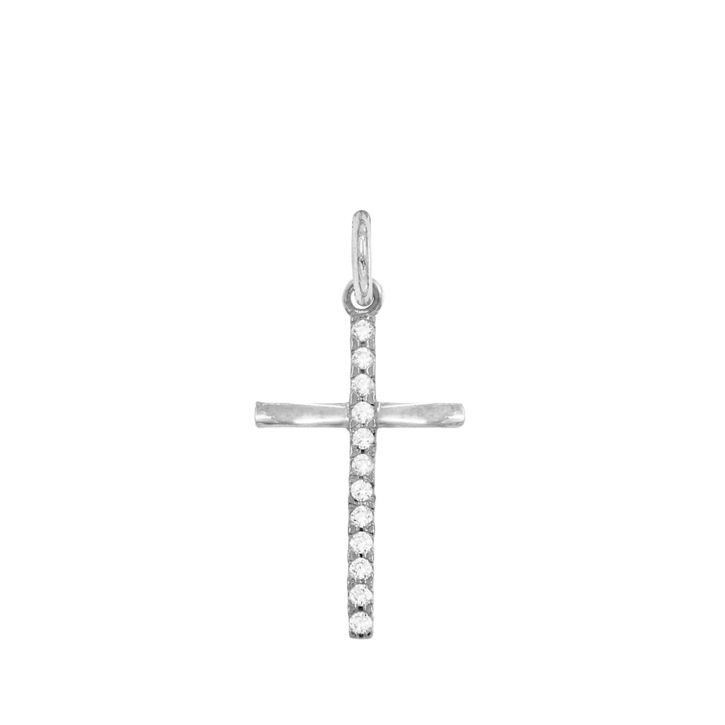Charm Croce in Oro e Zirconi in oro bianco | Facco Gioielli