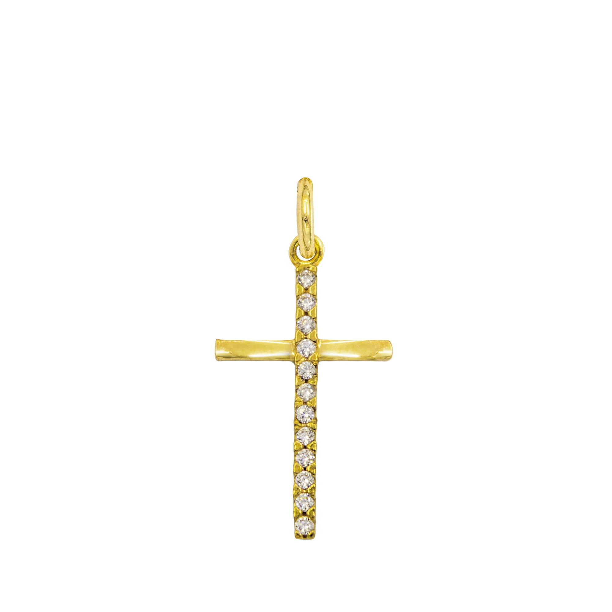 Charm Croce in Oro e Zirconi