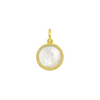 Gold Circle Charm with Mother-of-Pearl in yellow gold | Facco Gioielli