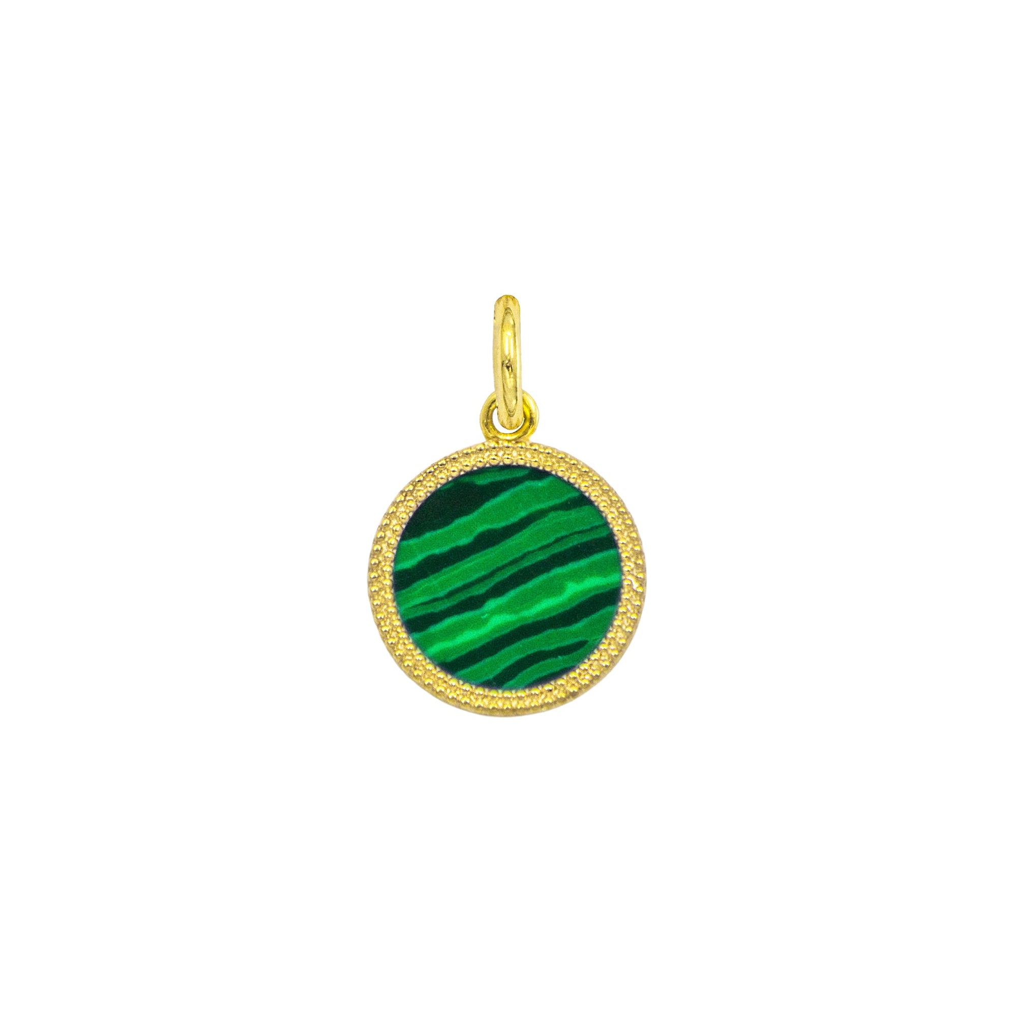 Charm Cerchio in Oro e Malachite
