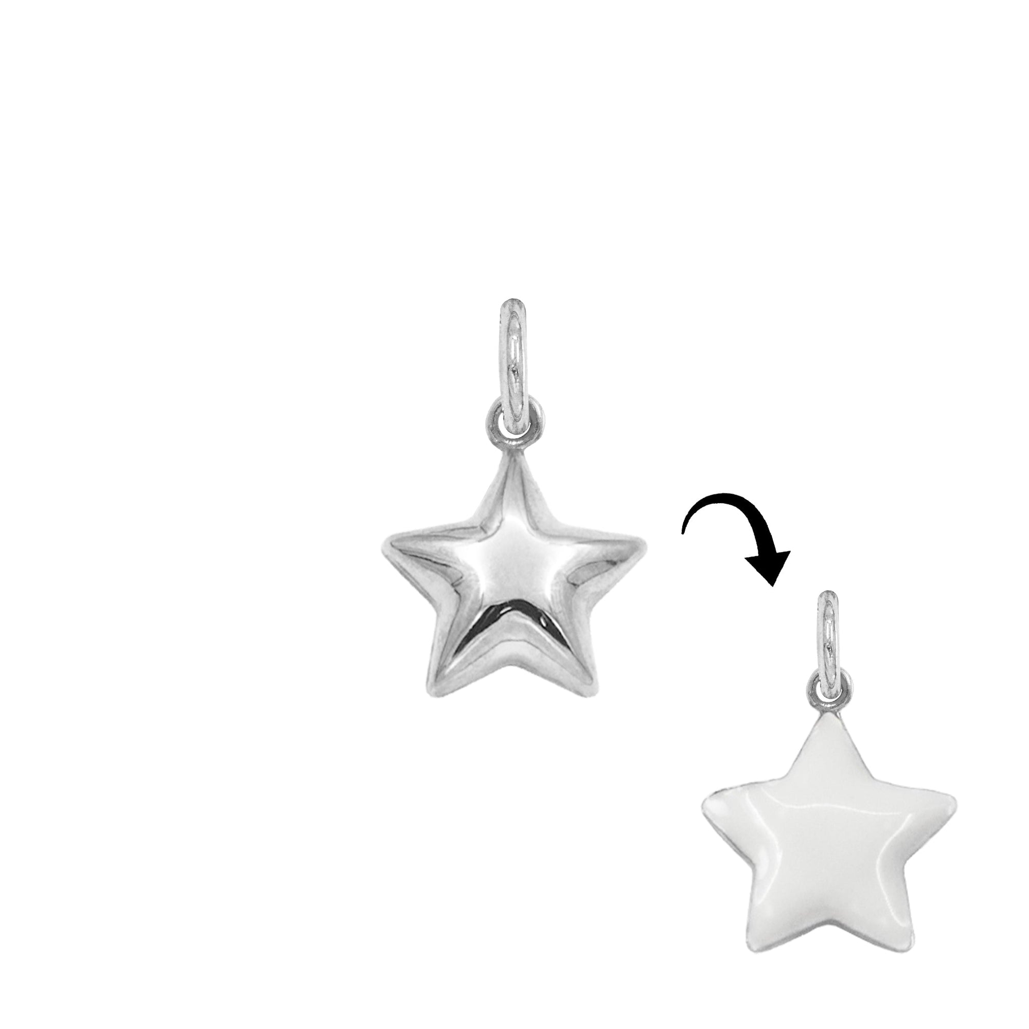 Charm Stella in Oro e Smalto Bianco