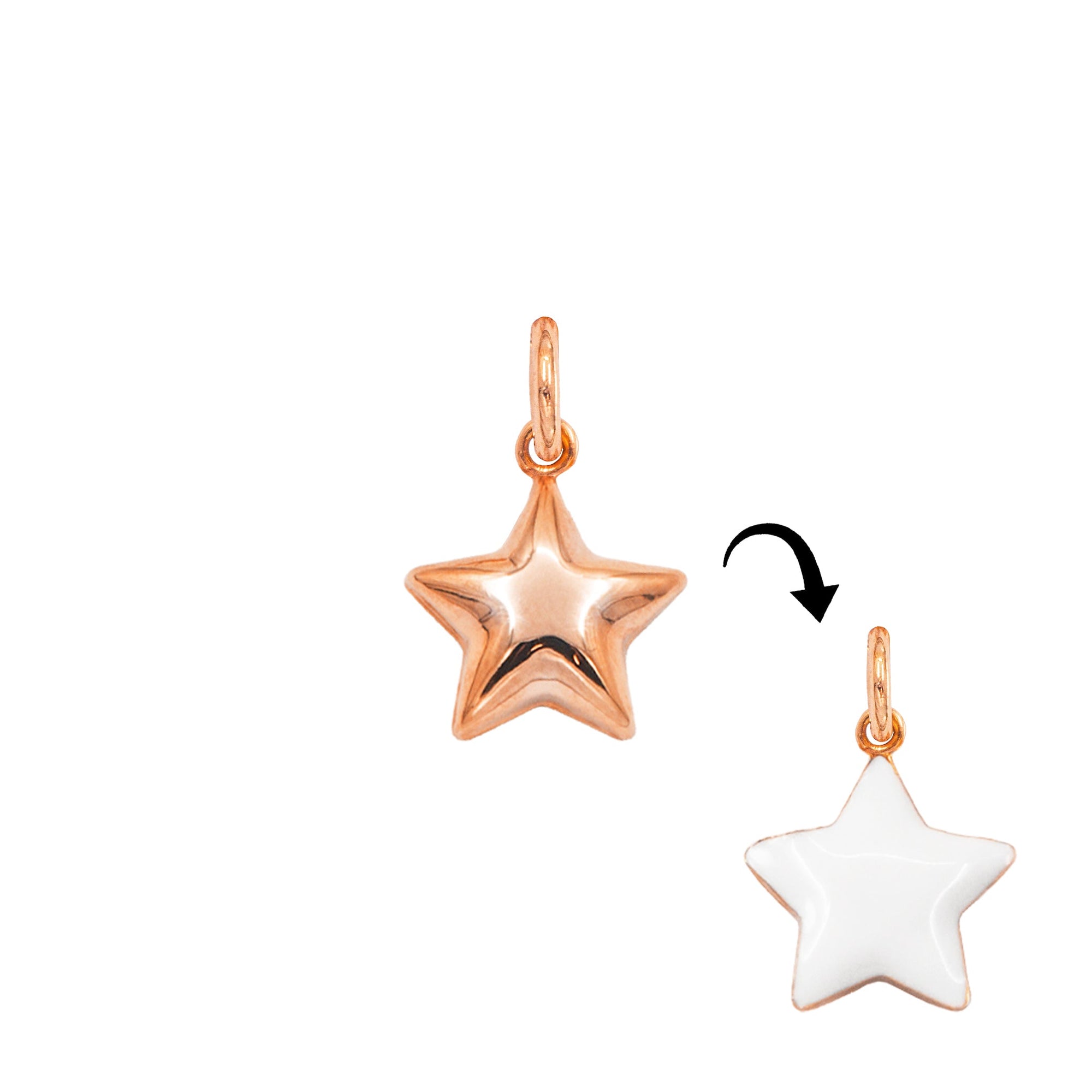 Charm Stella in Oro e Smalto Bianco