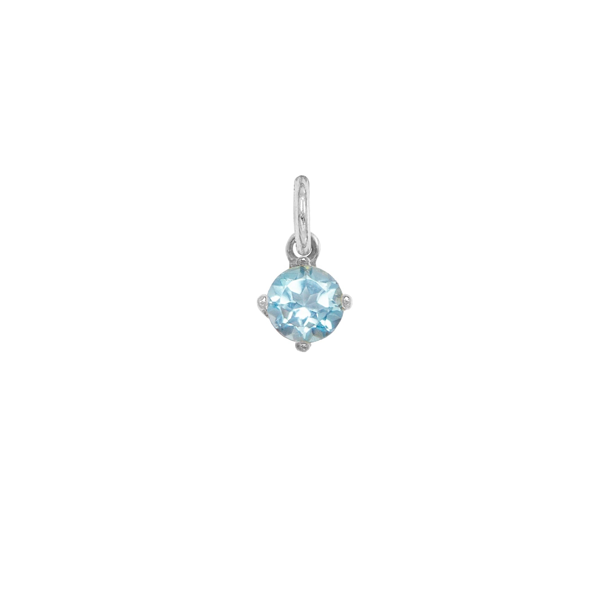 Charm Zircone Acquamarina in Oro