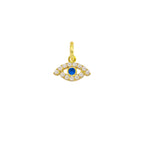 Gold Lucky Eye Charm with Zirconia in yellow gold | Facco Gioielli