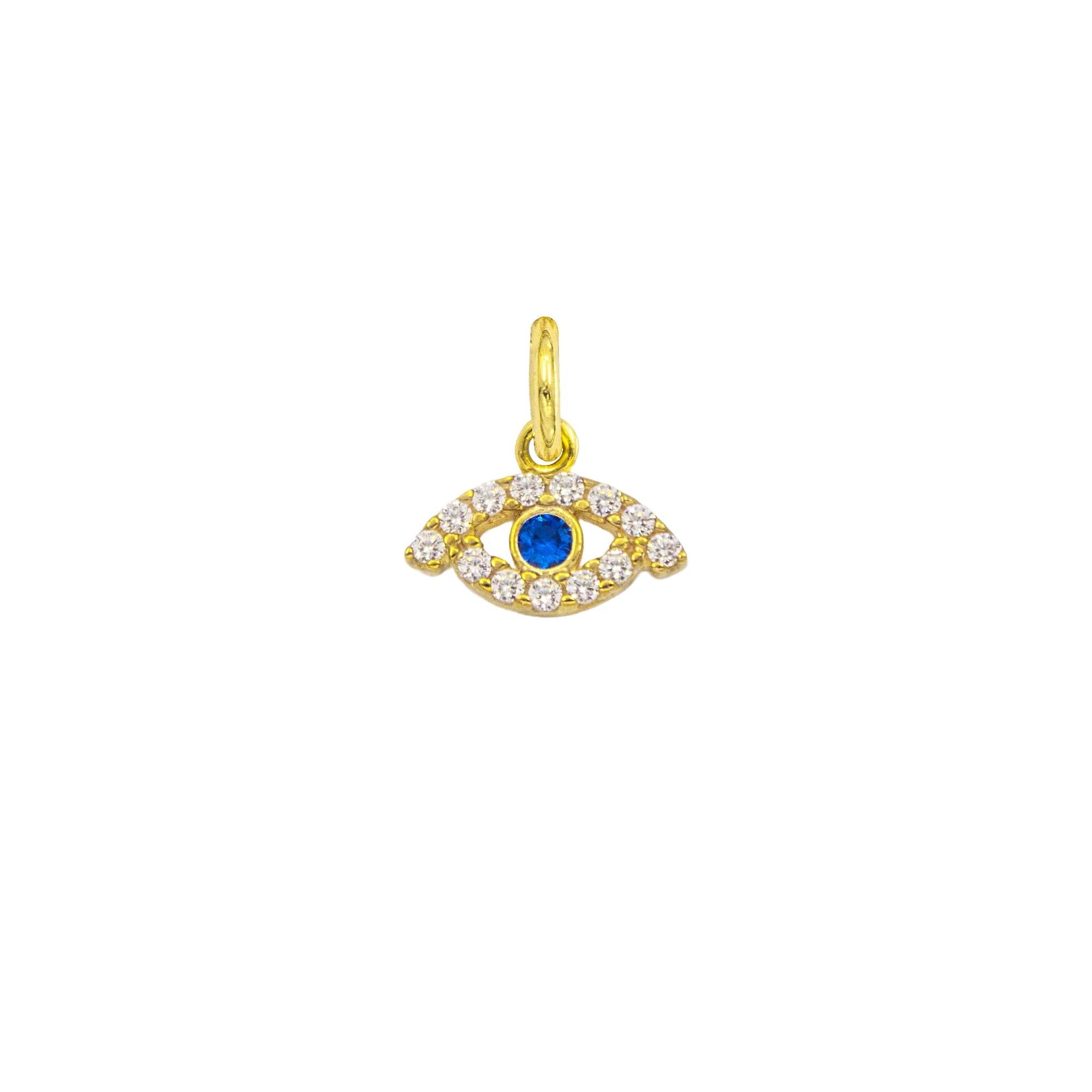Charm Occhio Portafortuna in Oro e Zirconi