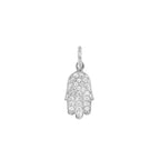 Gold Hand of Fatima Charm e Zirconi in white gold | Facco Gioielli