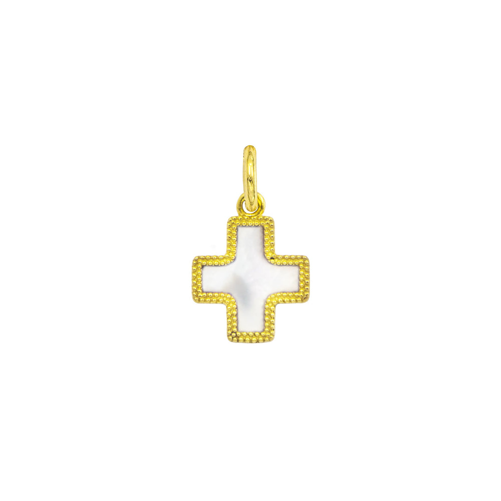 Charm Croce in Oro e Madreperla in oro giallo | Facco Gioielli