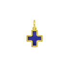Gold Cross Charm e Lapislazzuli in yellow gold | Facco Gioielli
